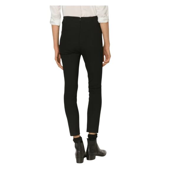 Rag & Bone Black Cotton Blend Slim Straight Casual Trouser Pants Back Zip 12 - Picture 5 of 12